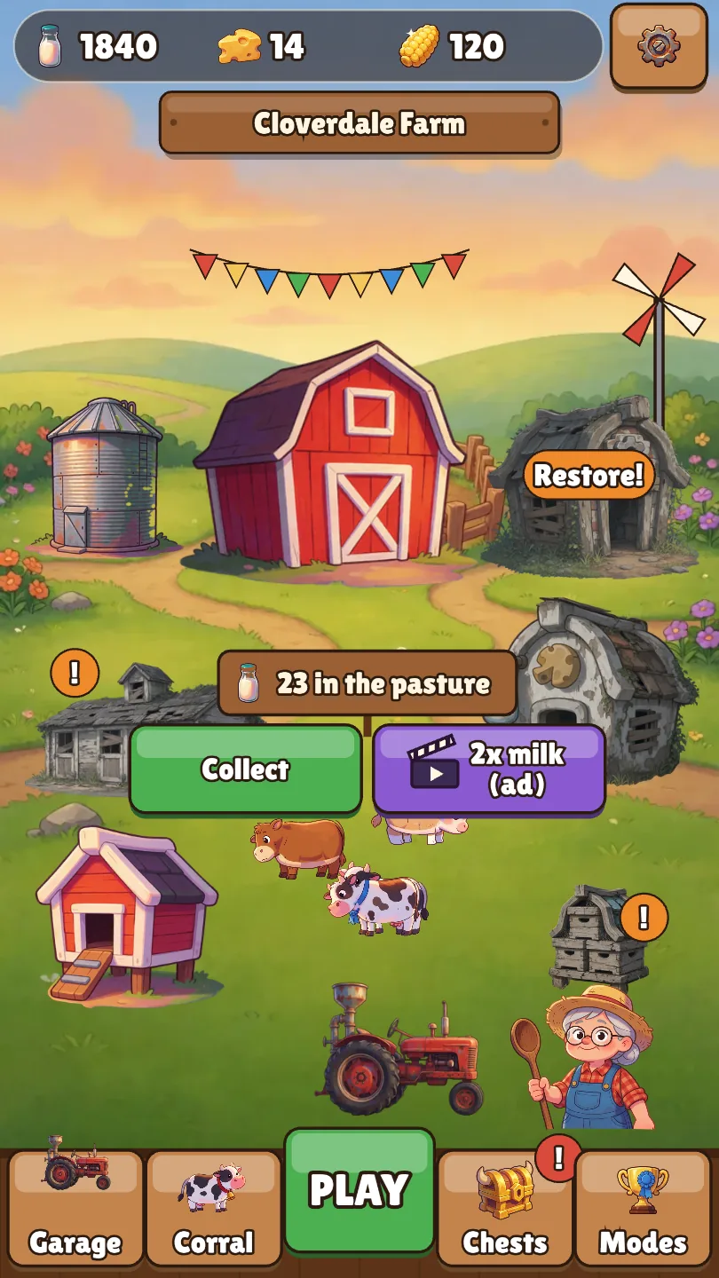 Restore Cloverdale Farm between runs