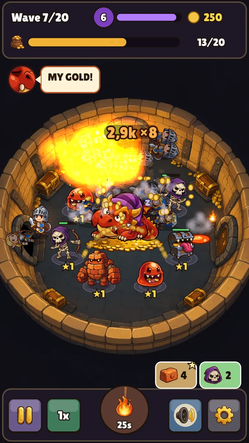 Gorgo's fire breath scorches a hero raid